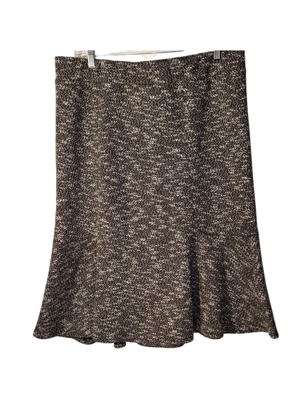 Lands End Black Pattern Ponte Skirt Large 14 16 EUC
